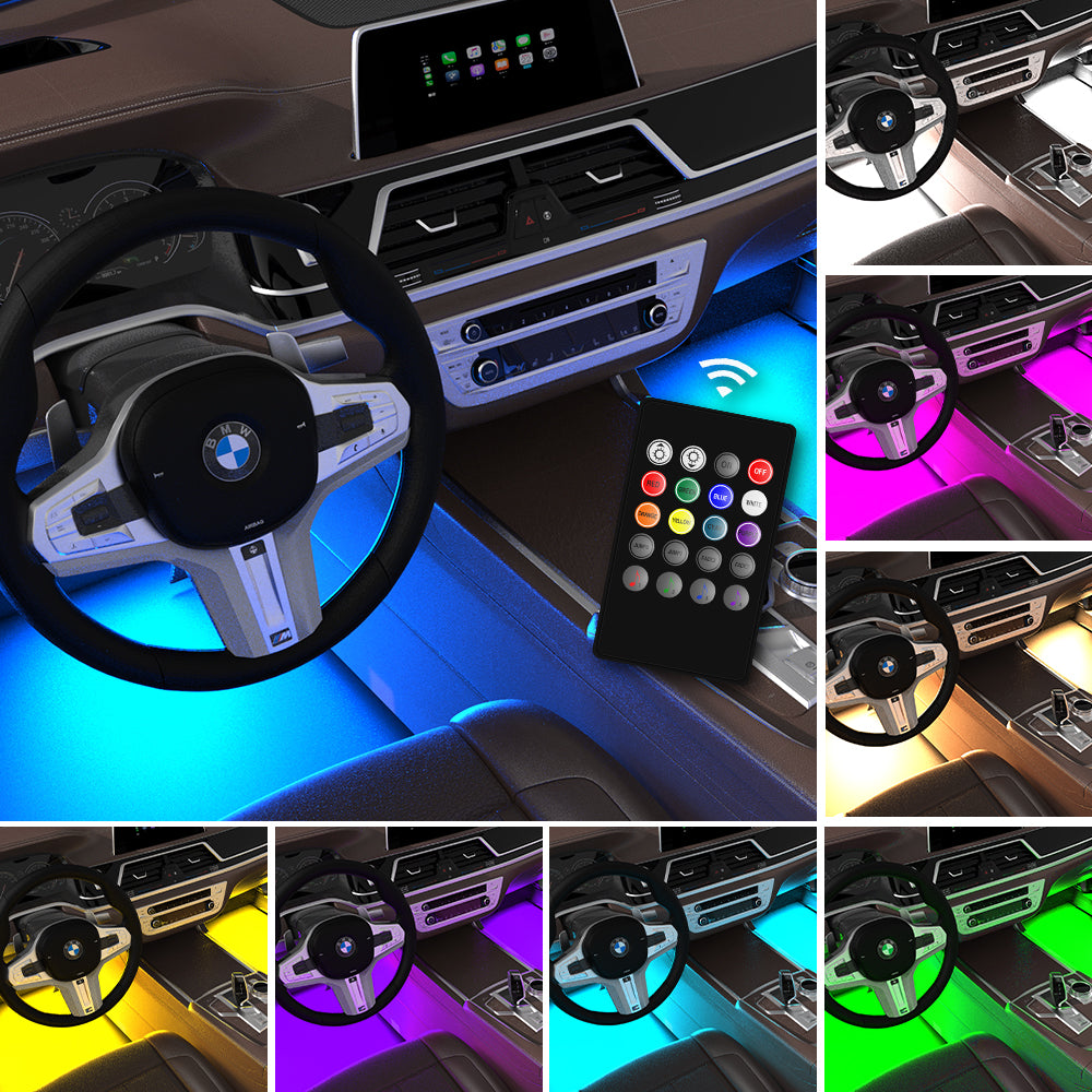 GENGXIN® Tira LED Luces Interiores del automóvil-4 Unidades 48 led - (Sólo para exhibición)