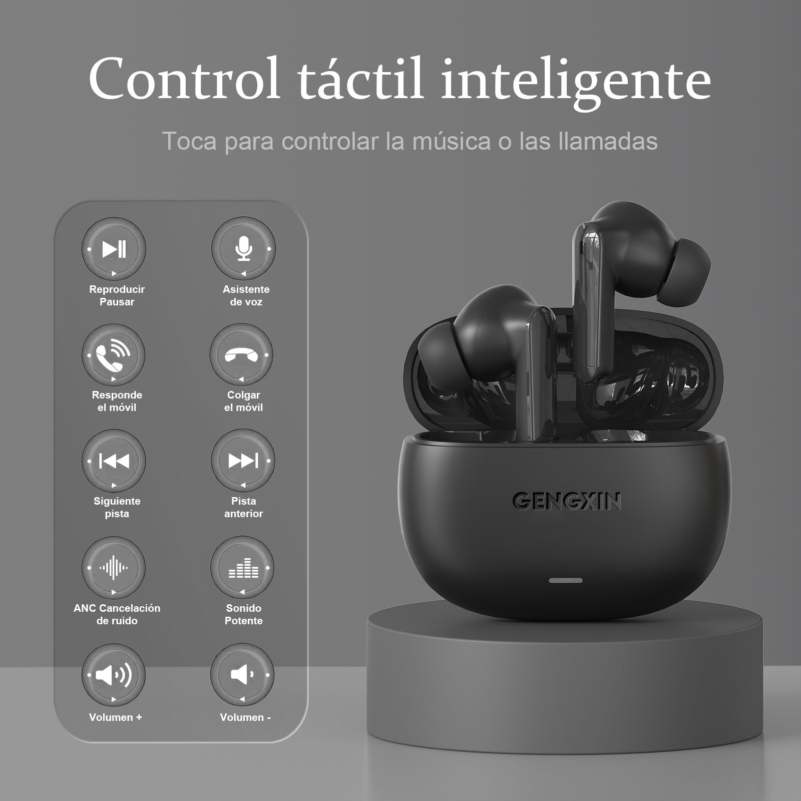 GENGXIN® Audifonos Inalambricos GX-ANC01--Cancelacion de Ruido - (Sólo para exhibición)