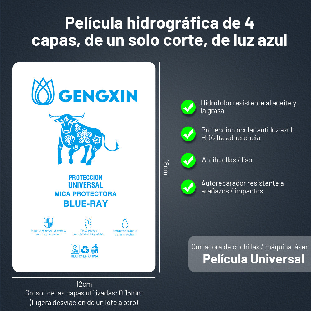 GENGXIN® Mica Hidrogel-50 piezas - (Sólo para exhibición)