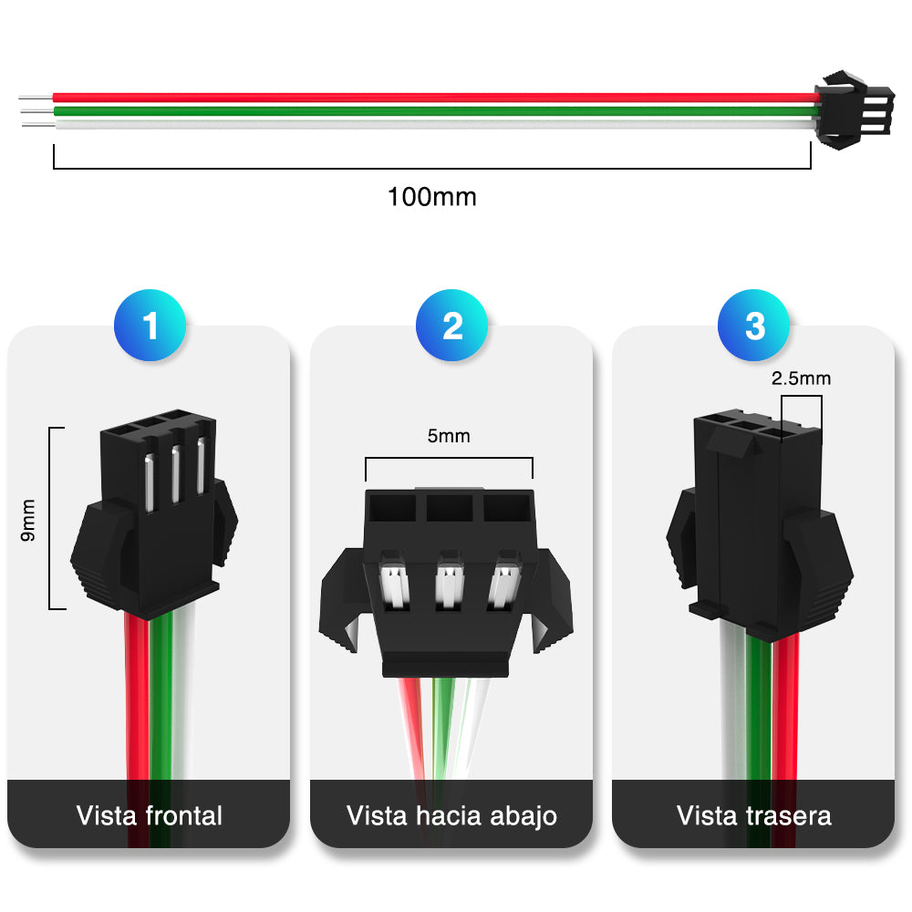 GENGXIN® Conector no impermeable, 3PIN-10piezas