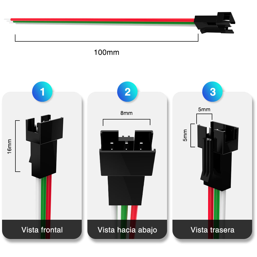 GENGXIN® Conector no impermeable, 3PIN-10piezas