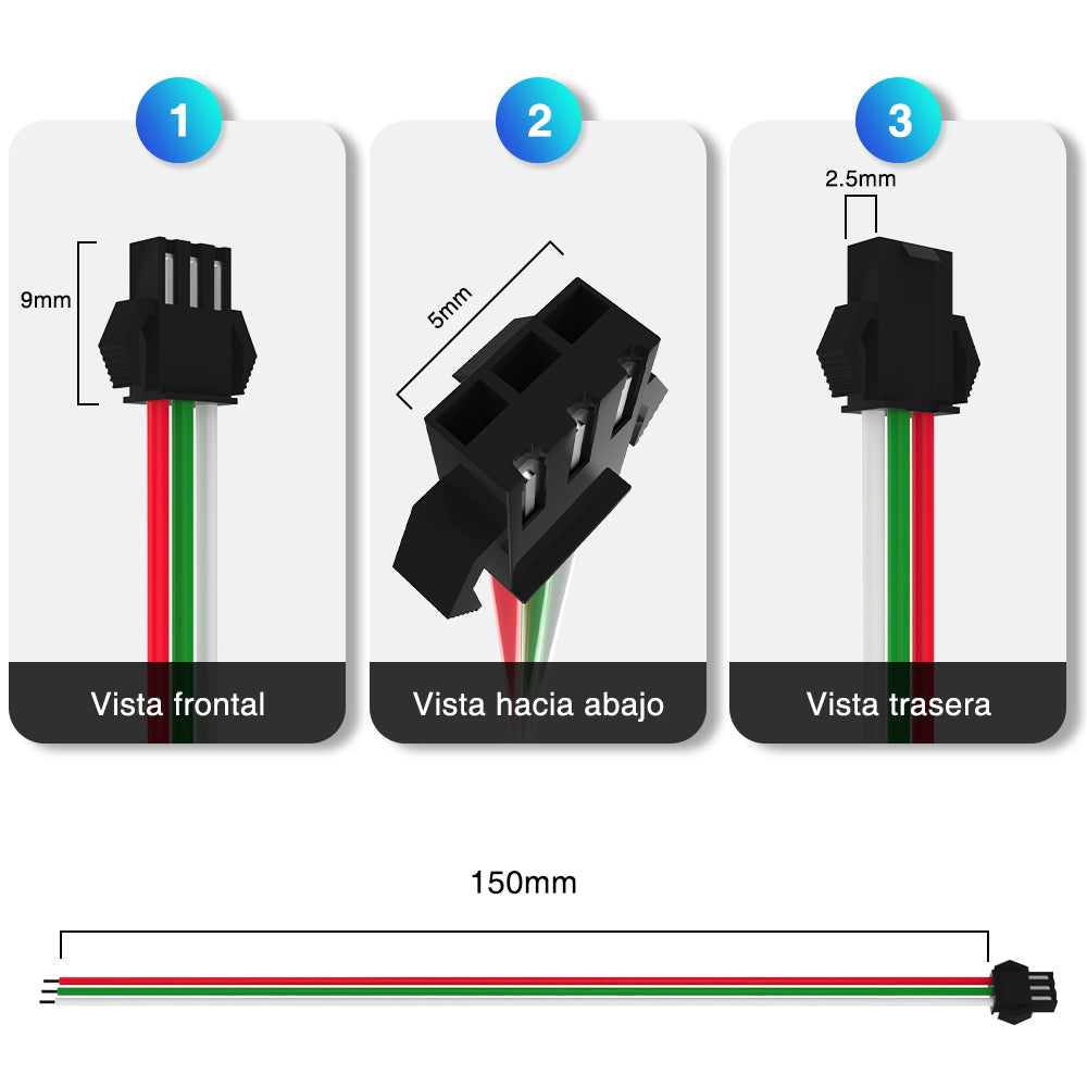 GENGXIN® Conector no impermeable, 3PIN-10piezas