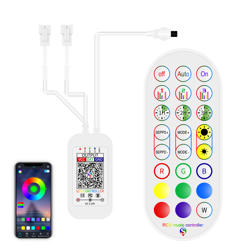GENGXIN® Controlador APP Bluetooth Tira de LED Rayo 2 Salidas