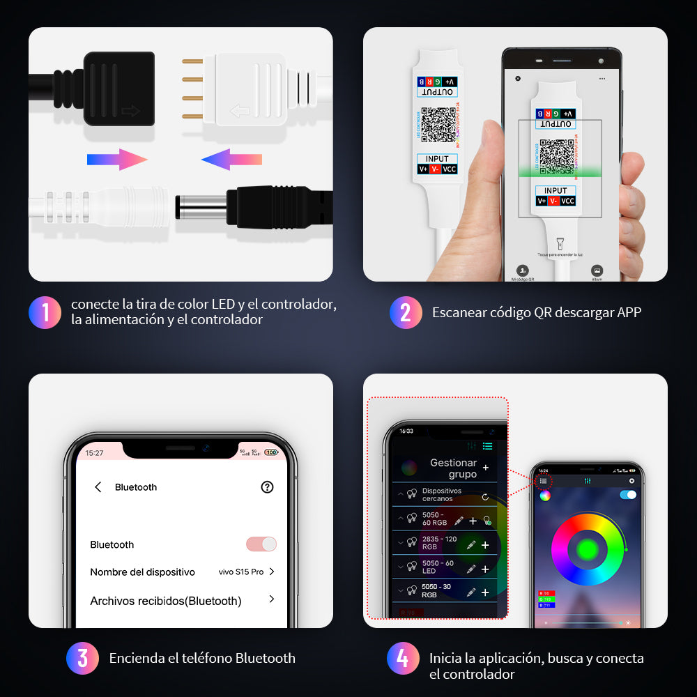 GENGXIN® Controlador APP Tira De Led RGB