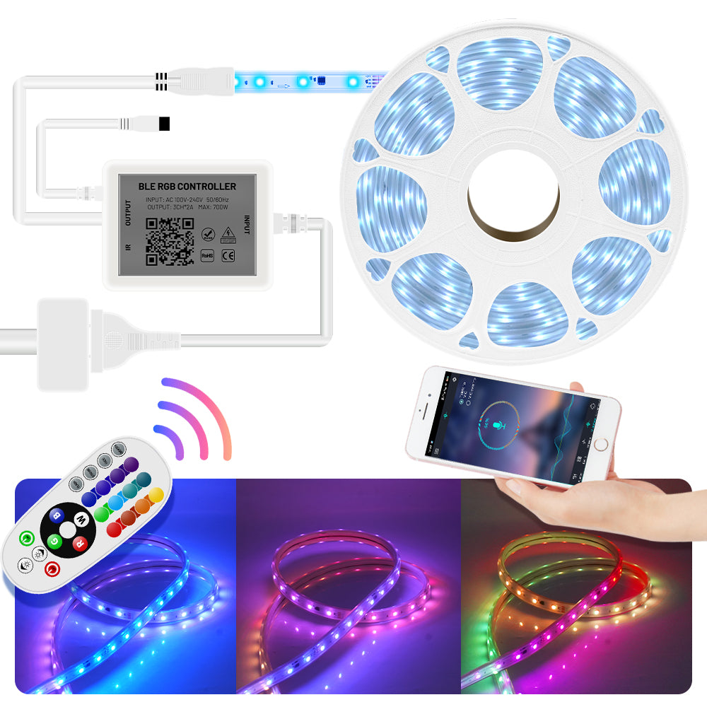 GENGXIN® Controlador APP Bluetooth Tira de LED Manguera RGB 110V