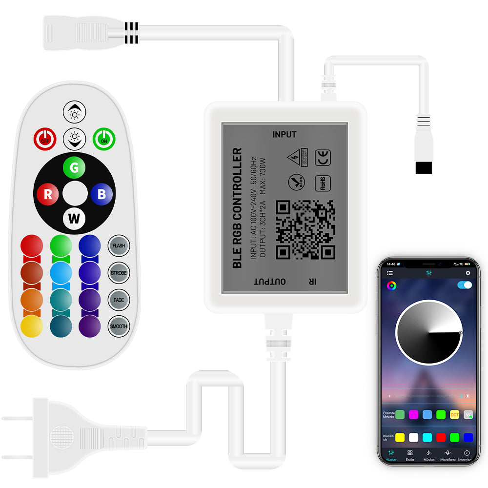 GENGXIN® Controlador APP Bluetooth Tira de LED Manguera RGB 110V