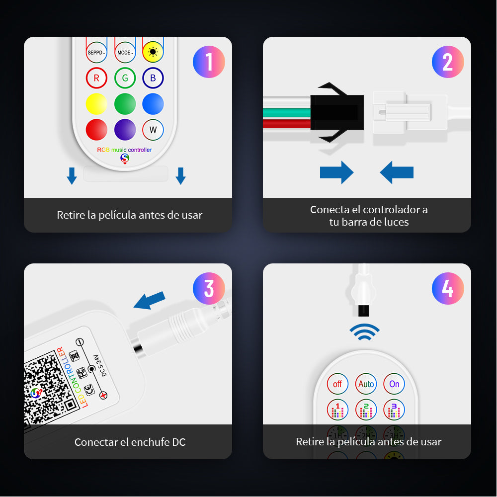 GENGXIN® Controlador APP Bluetooth Tira de LED Rayo 2 Salidas