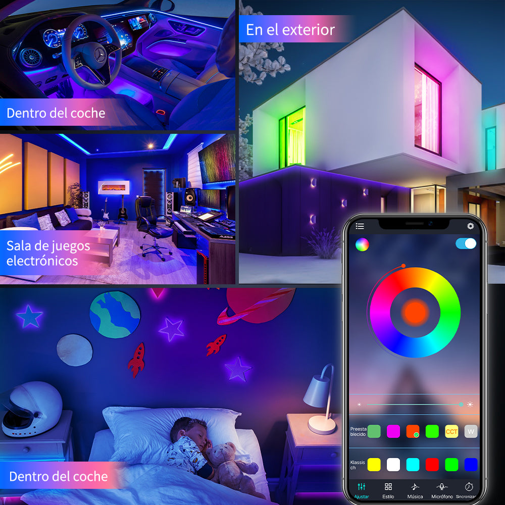 GENGXIN® Controlador APP Bluetooth Tira de LED Neon RGB 110V