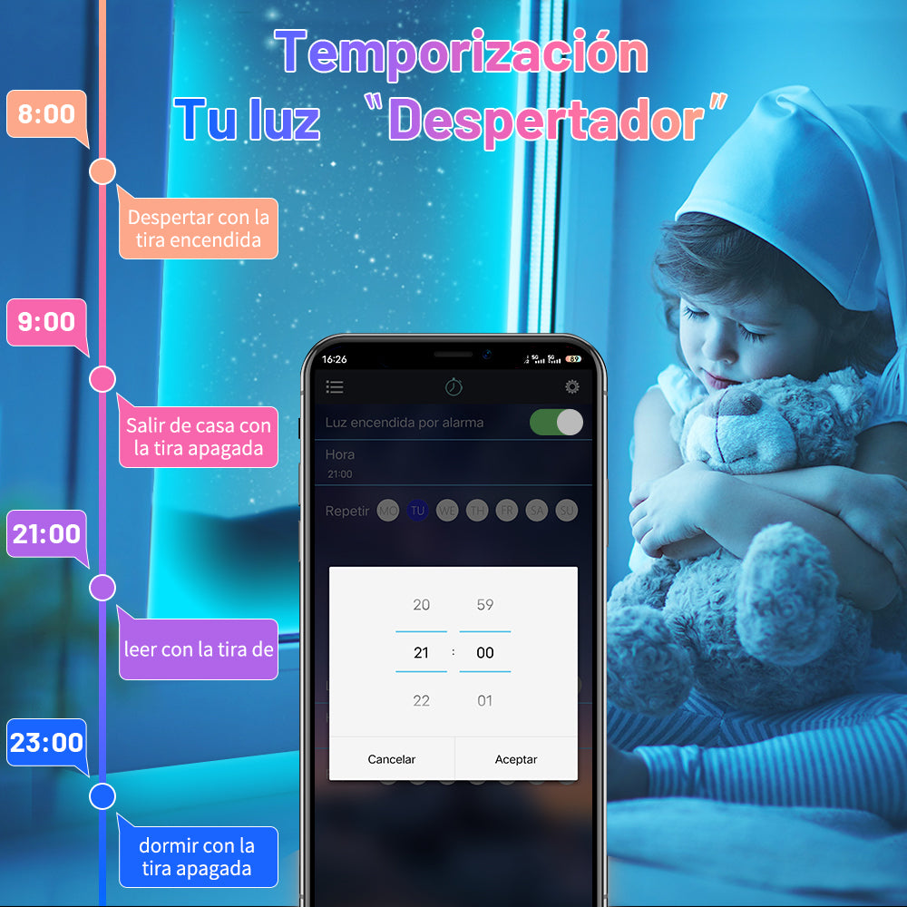 GENGXIN® Controlador APP Bluetooth Tira de LED RGB