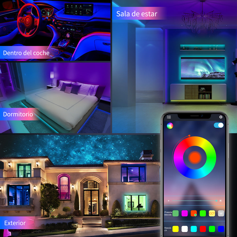 GENGXIN® Controlador APP Bluetooth Tira de LED Manguera RGB 110V