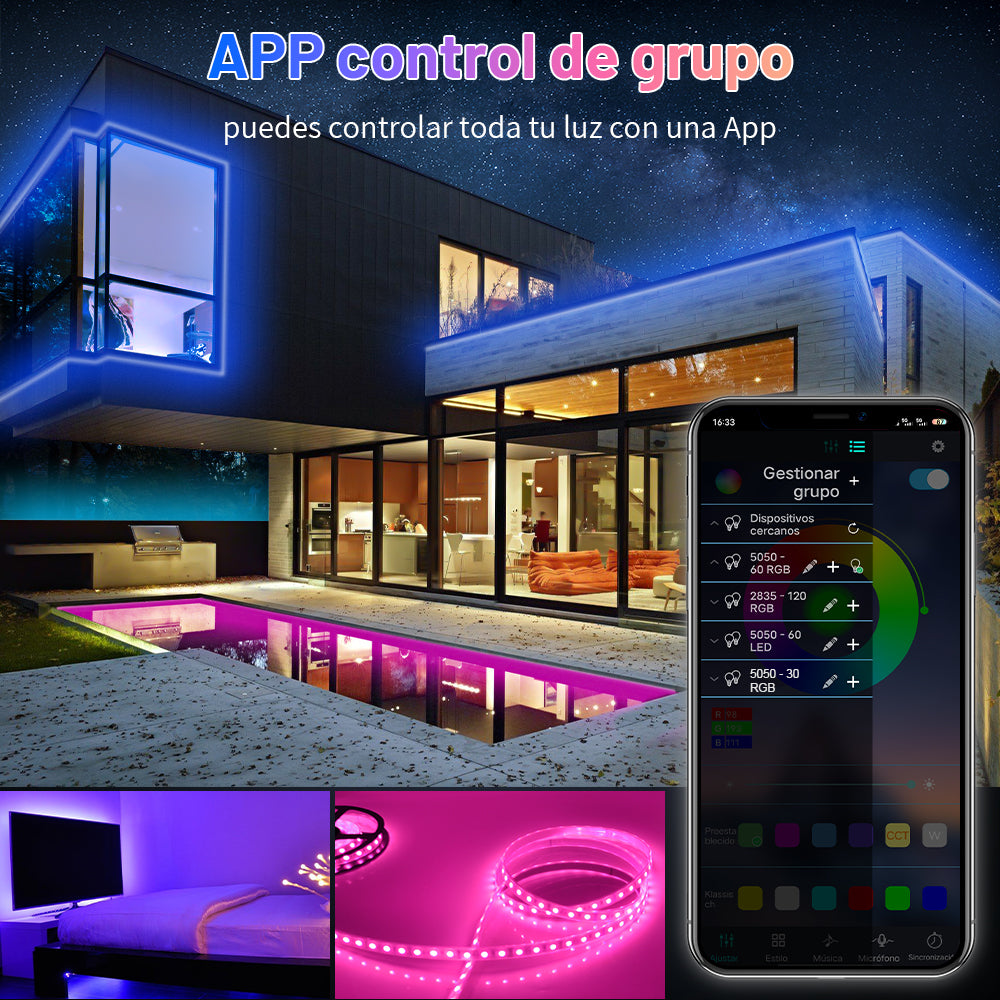 GENGXIN® Controlador APP Bluetooth Tira de LED RGB