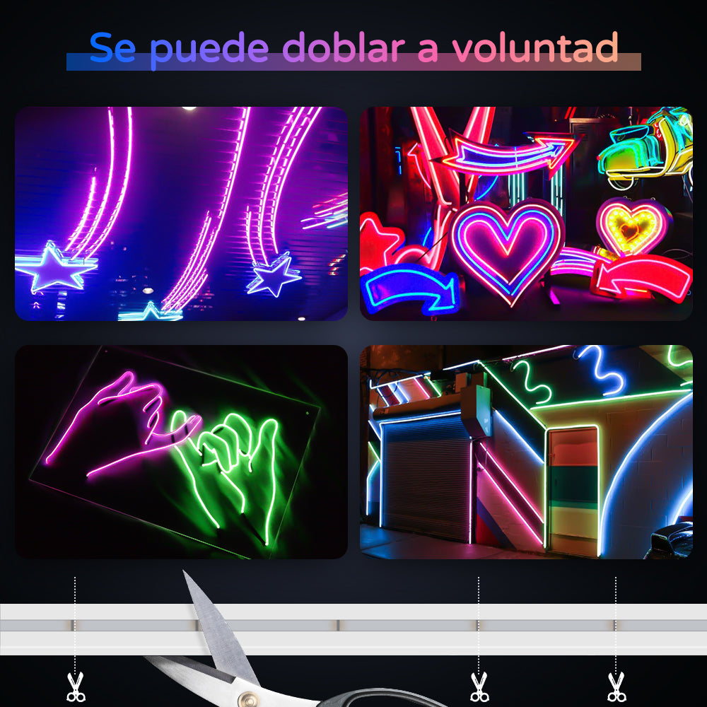 GENGXIN® Tira de LED Flex Neon RGB 12V 2835/96P 5 mts