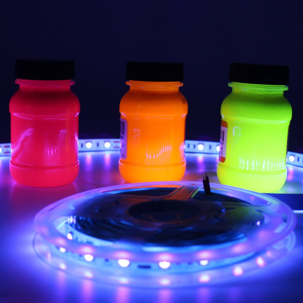 GENGXIN® Tira de LED Flex Morado UV 12V 5050/60P 5 Mts (Adaptador Incluido)