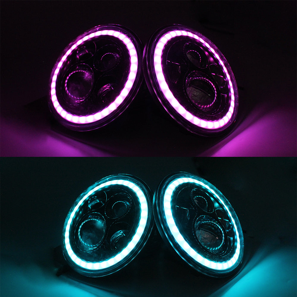 GENGXIN® Faro Redondo 7 Pulgadas Kit 2 - HLD 02/02 Bluetooth RGB 7 Colores - (Sólo para exhibición)