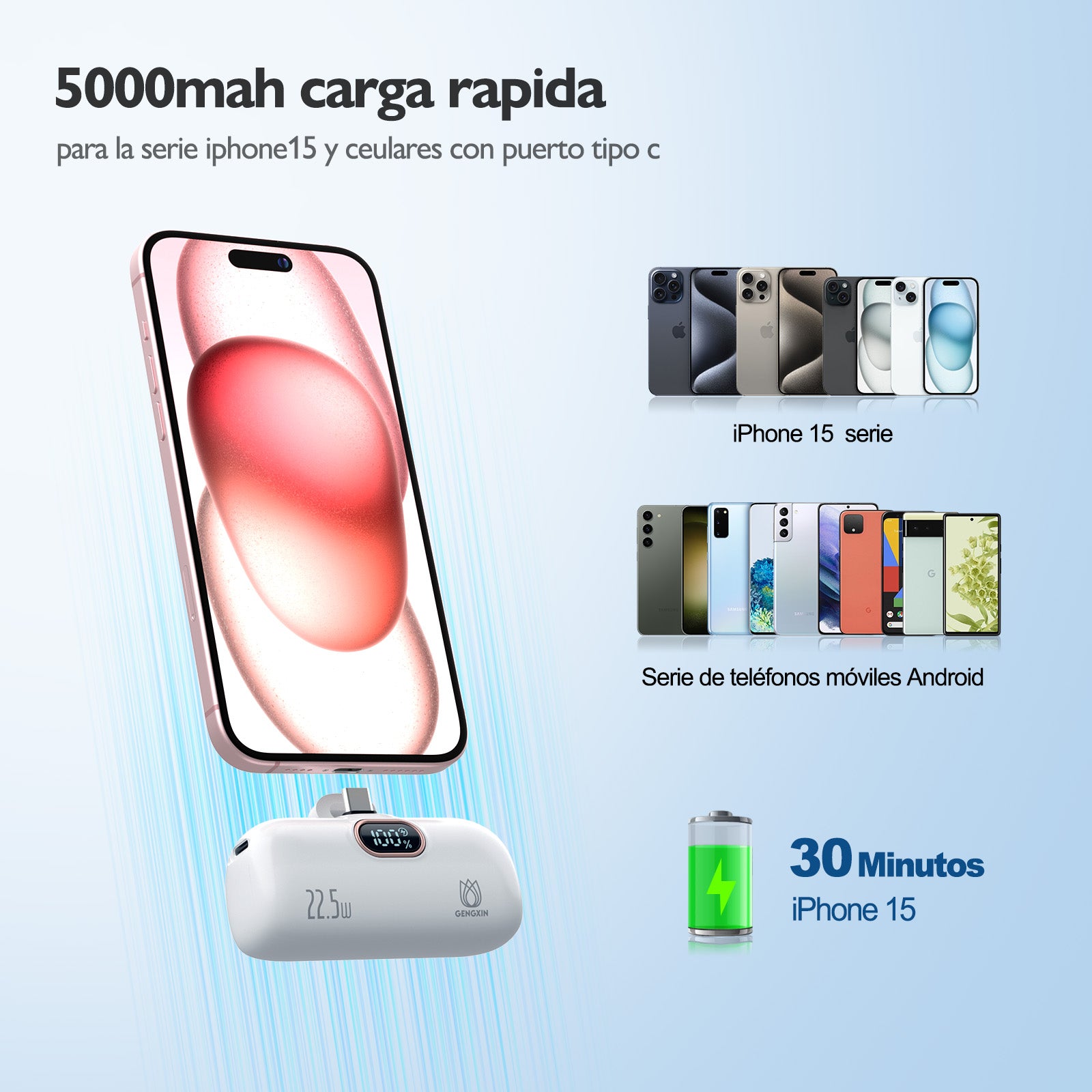 GENGXIN® PowerBank GX-PD50A--5000 mAh - (Sólo para exhibición)