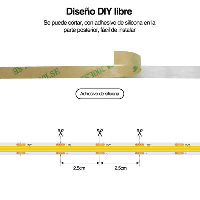 GENGXIN® Tira de LED Flex 12V COB/320P-5m