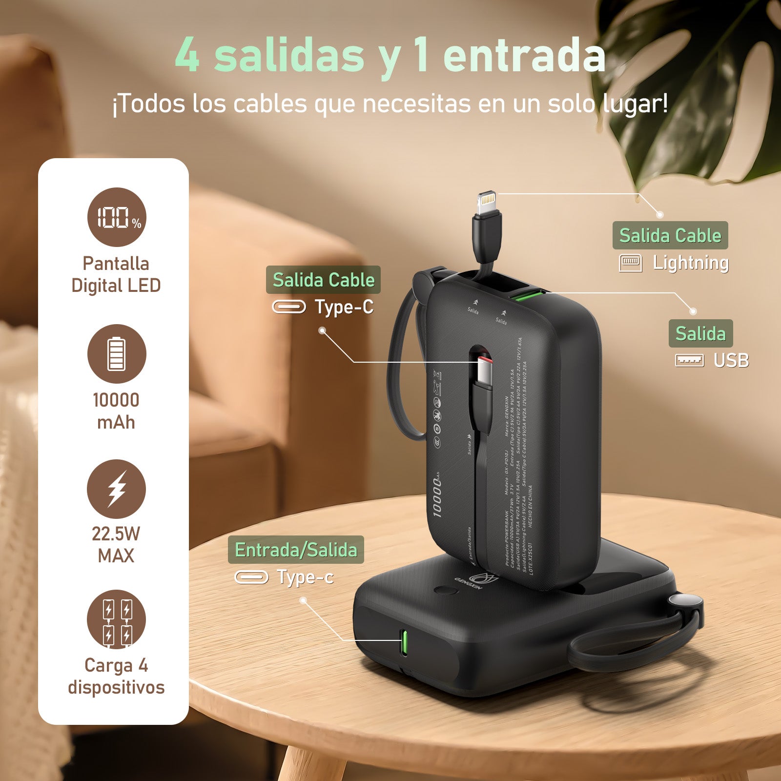GENGXIN® Powerbank-GX-PD10J - (Sólo para exhibición)