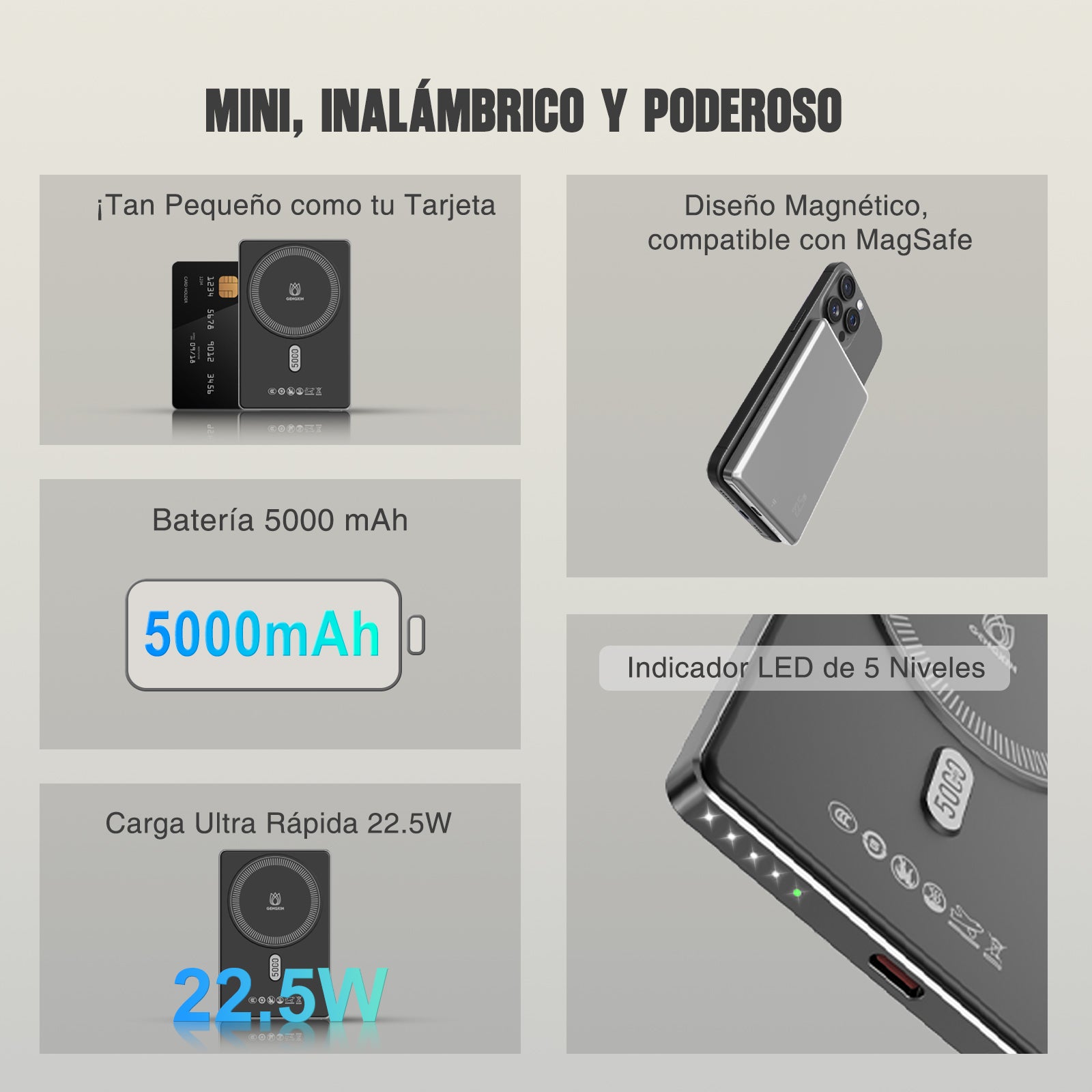 GENGXIN® Powerbank-GX-PM50B - (Sólo para exhibición)