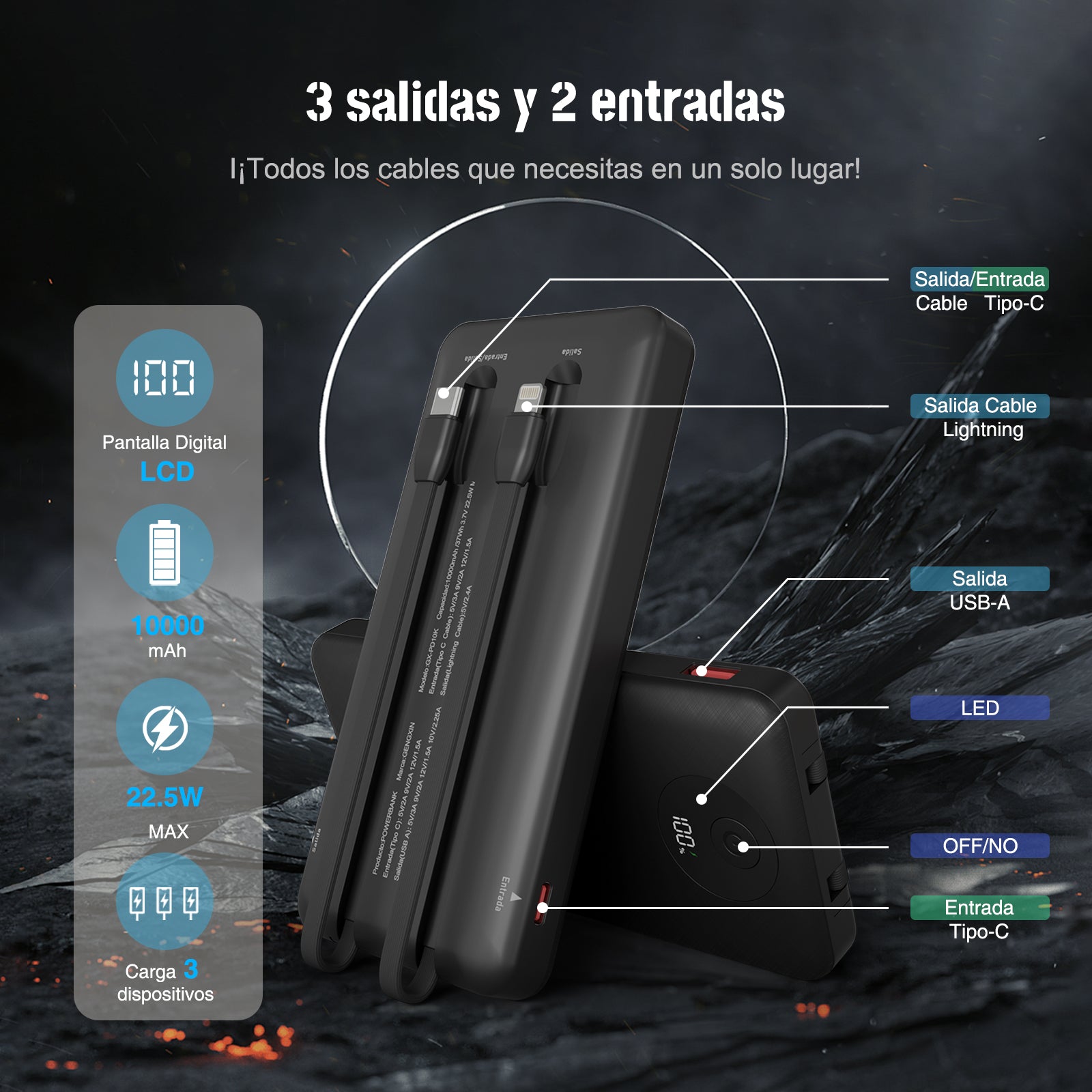 GENGXIN® Powerbank-GX-PD10K - (Sólo para exhibición)