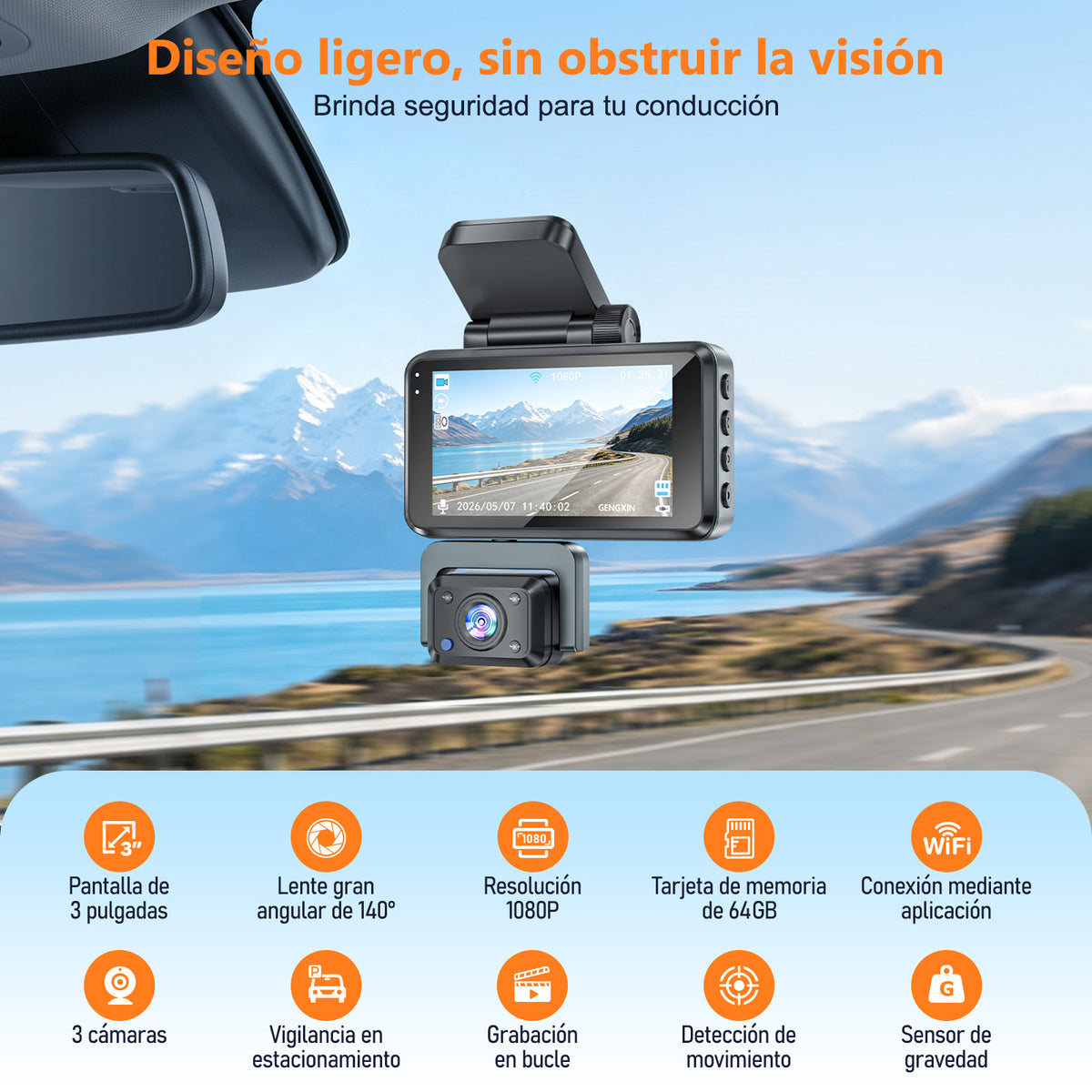 GENGXIN® Grabadora Para Auto-GX-GR03- (Sólo para exhibición)