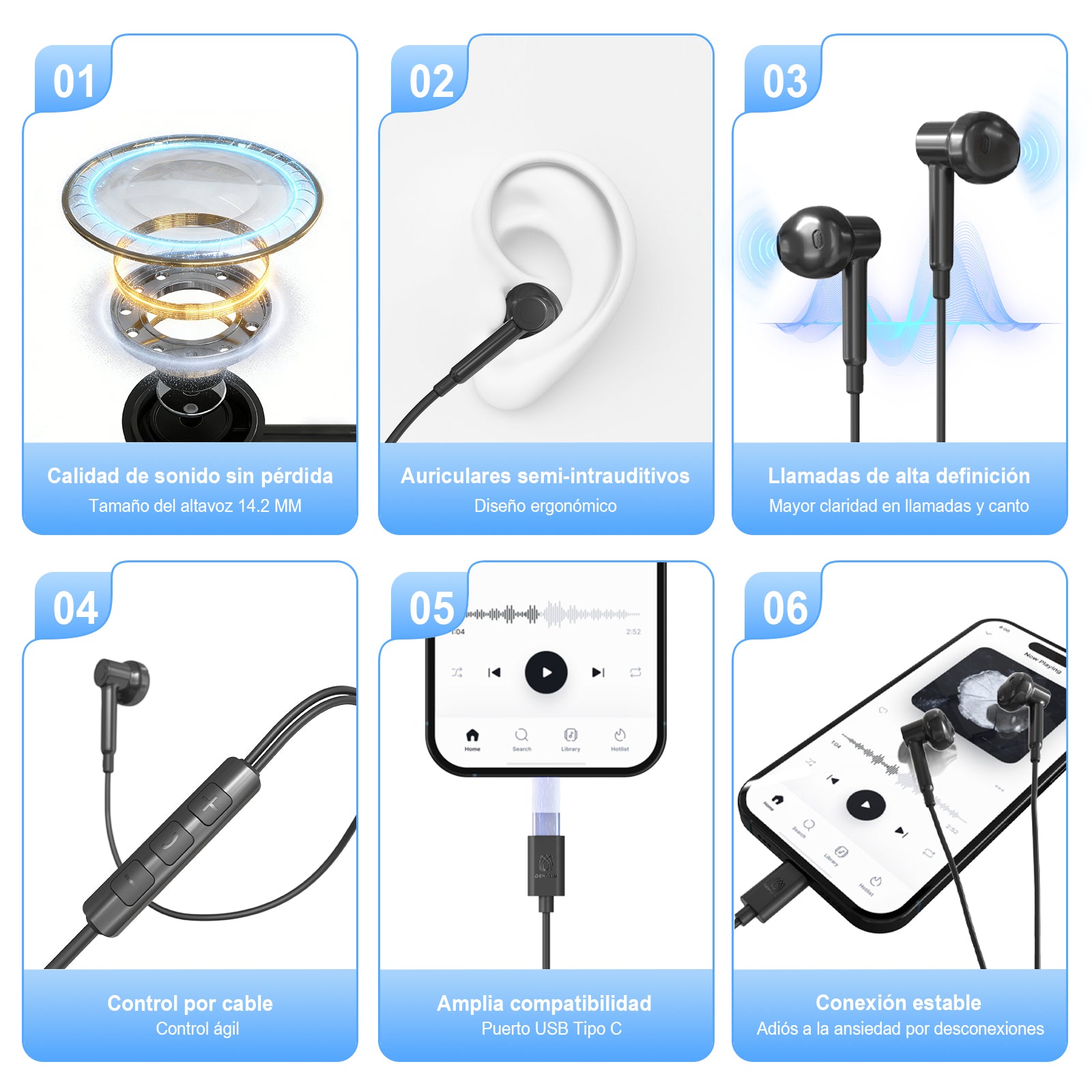 GENGXIN® Auriculares de gancho GX-E01 - (Sólo para exhibición)