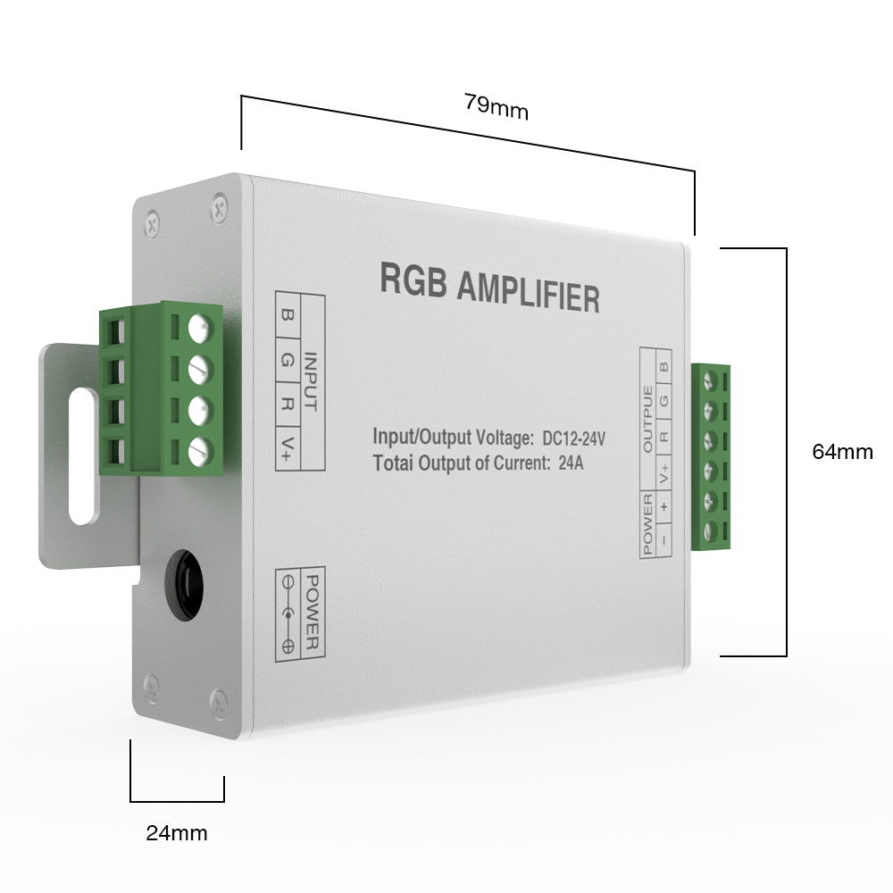 GENGXIN® Amplificador 12-24V 24A RGB- Aluminio