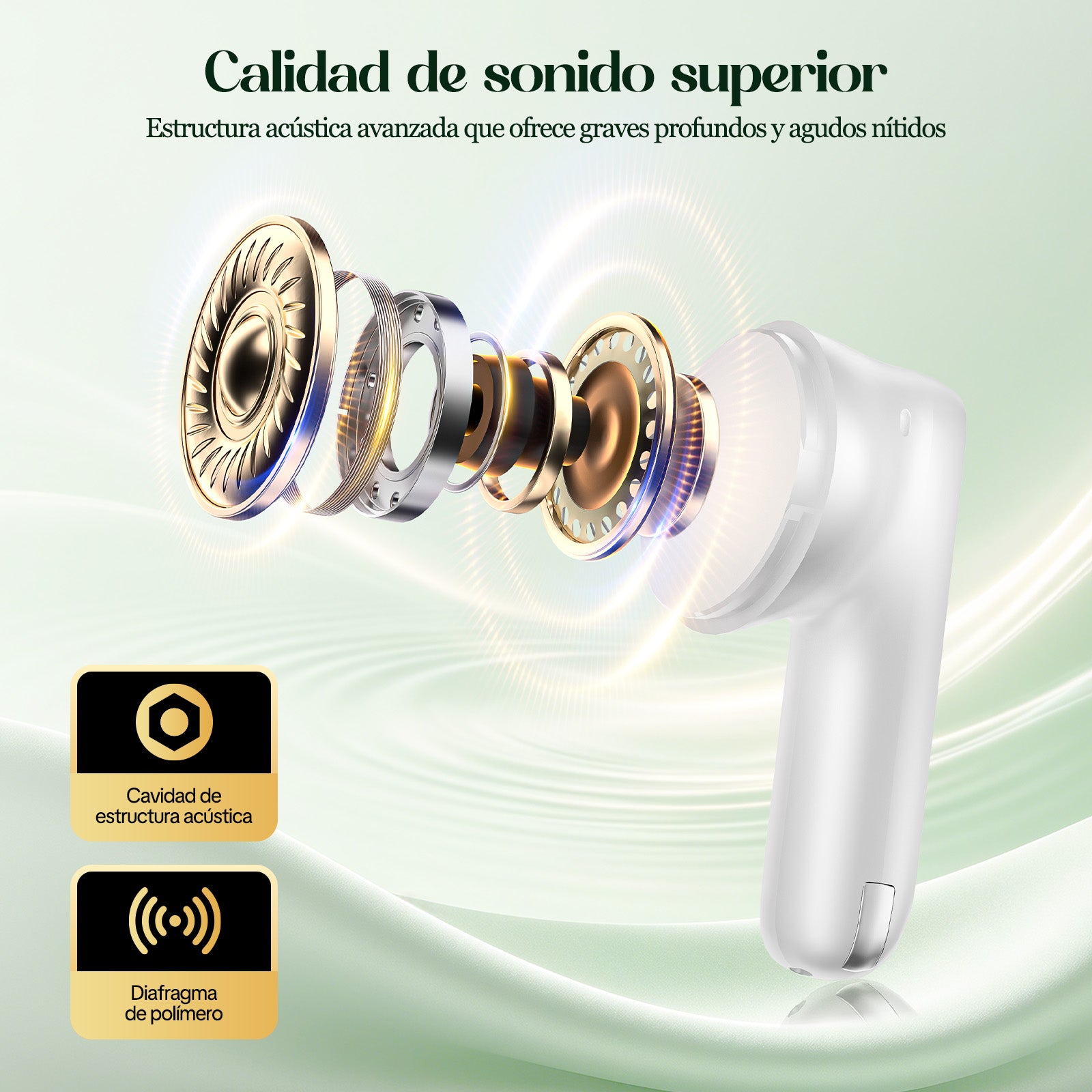 GENGXIN® Auriculares de gancho GX-T12  Cancelacion de ruido- (Sólo para exhibición)