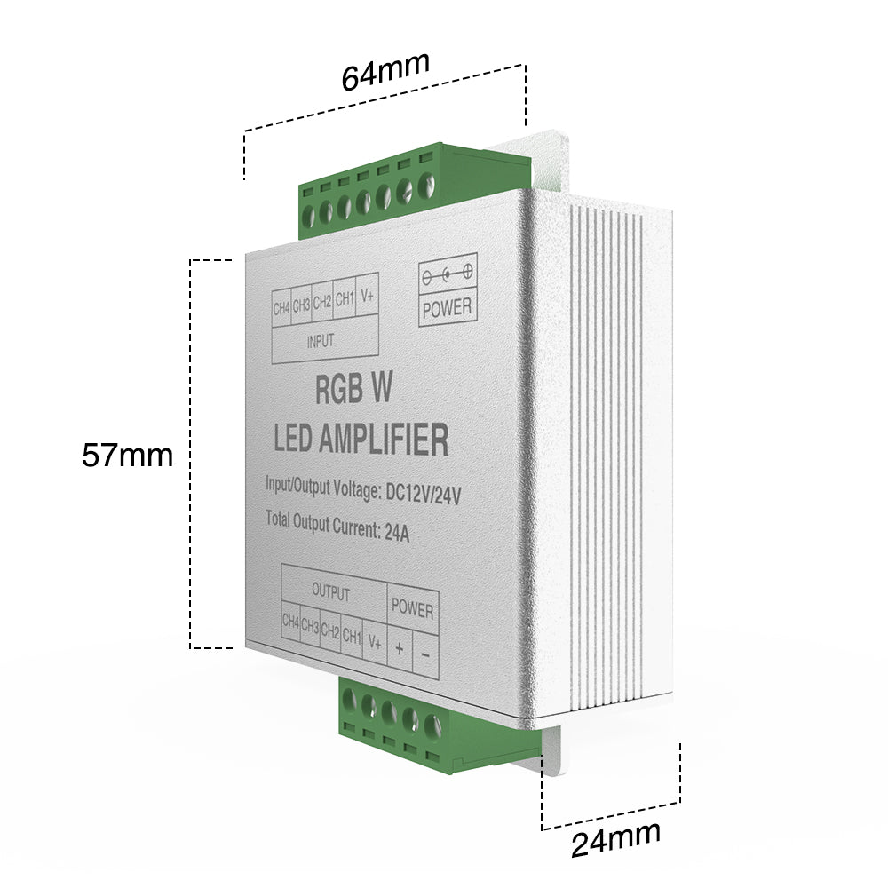 GENGXIN® Amplificador 12-24V 24A RGBW- Aluminio