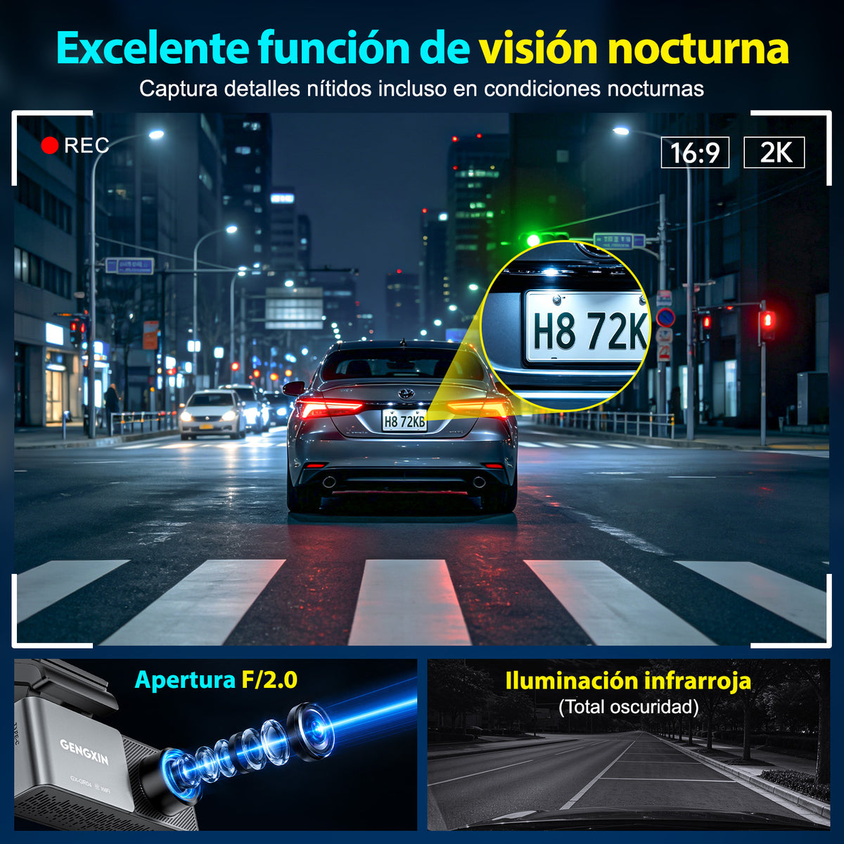 GENGXIN® Grabadora Para Auto-GX-GR04- (Sólo para exhibición)