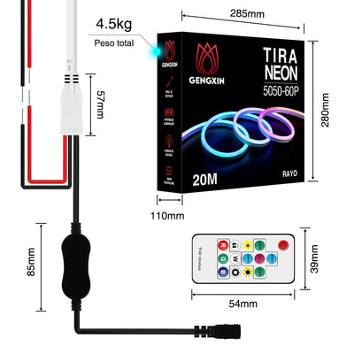 GENGXIN™ Tira de LED Flex Neon Rayo 24V 5050/60P 20Mts
