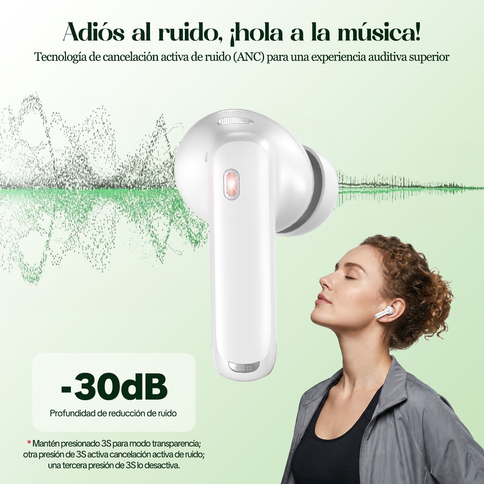 GENGXIN® Auriculares de gancho GX-T12  Cancelacion de ruido- (Sólo para exhibición)