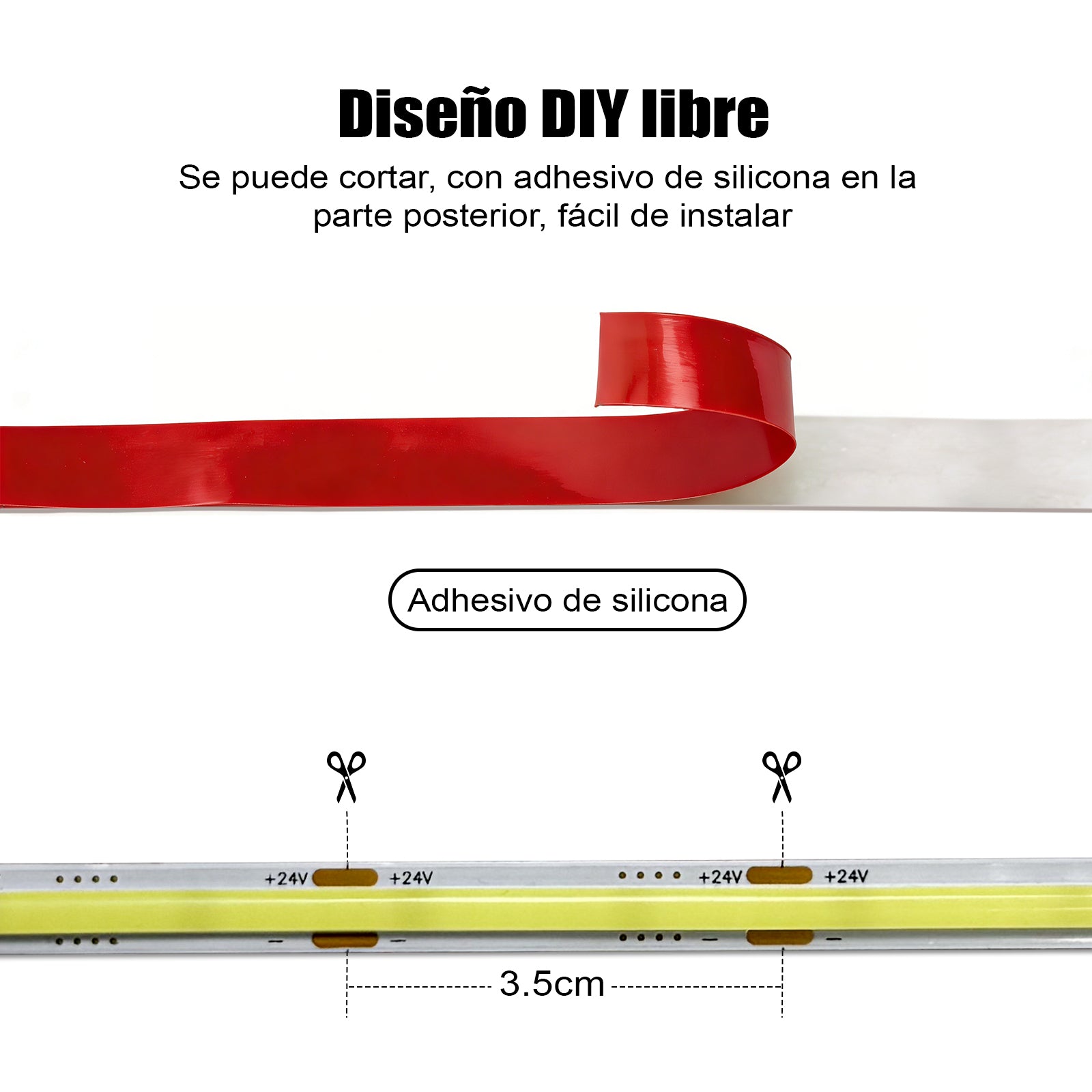 GENGXIN® Tira de LED Flex 24V COB/312P - 10mts
