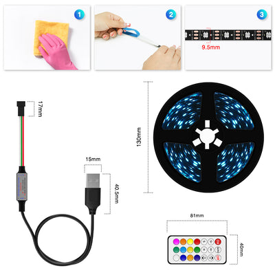 GENGXIN® Tira de LED Flex Rayo 5050/60P 5mts USB WS2812