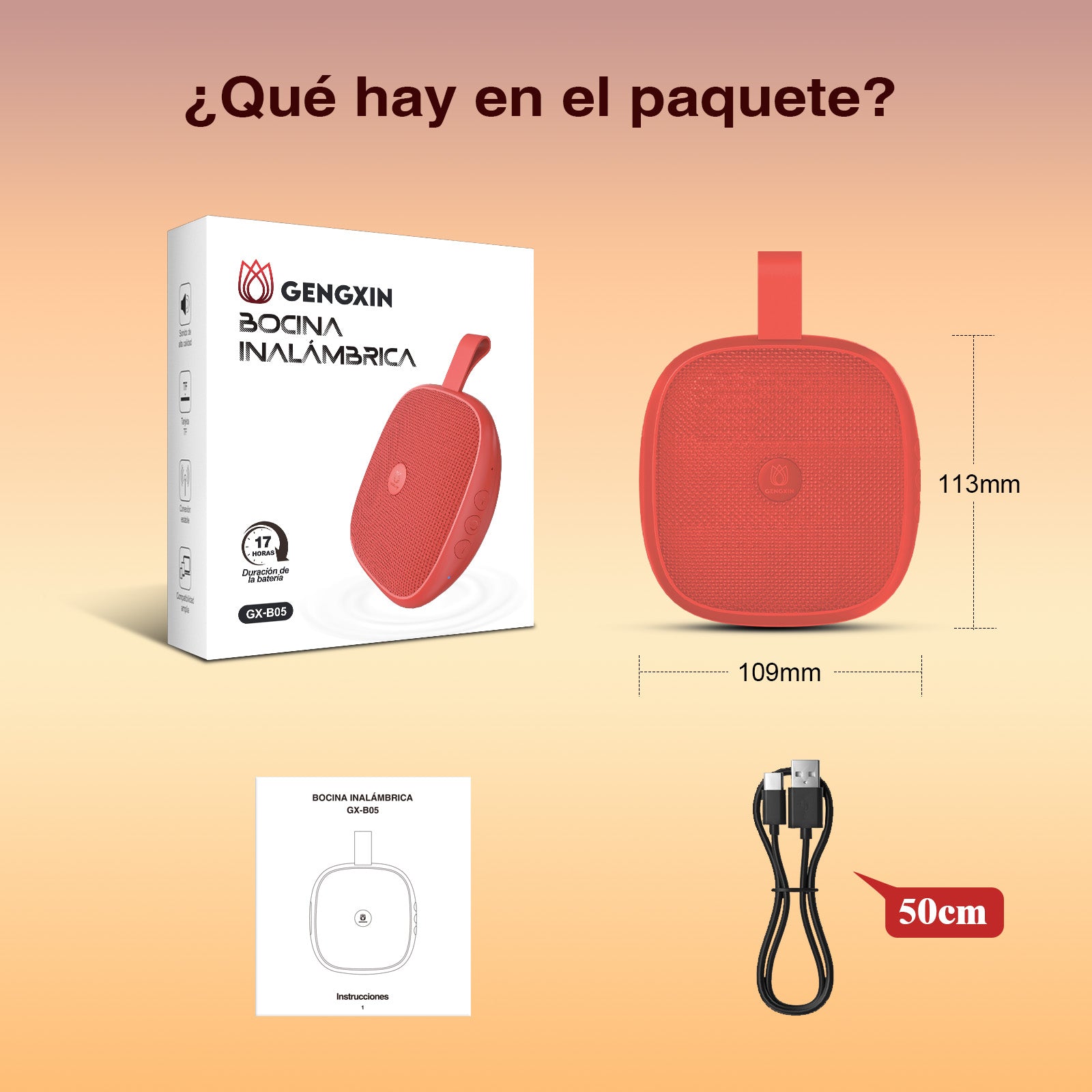 GENGXIN® Bocina Inalambrica  GX-B05 - (Sólo para exhibición)