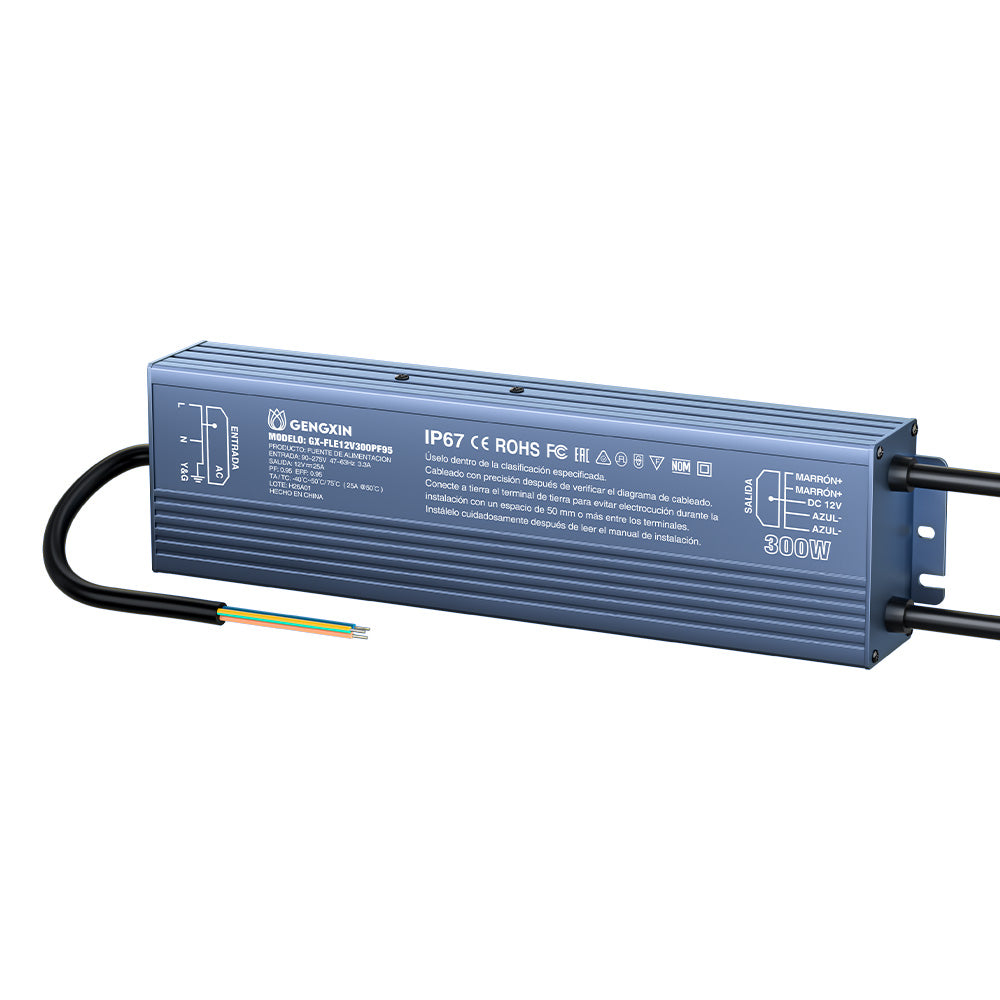 GENGXIN® Fuente Impermeable 12V 300W-IP67-100~265V-PF0.95