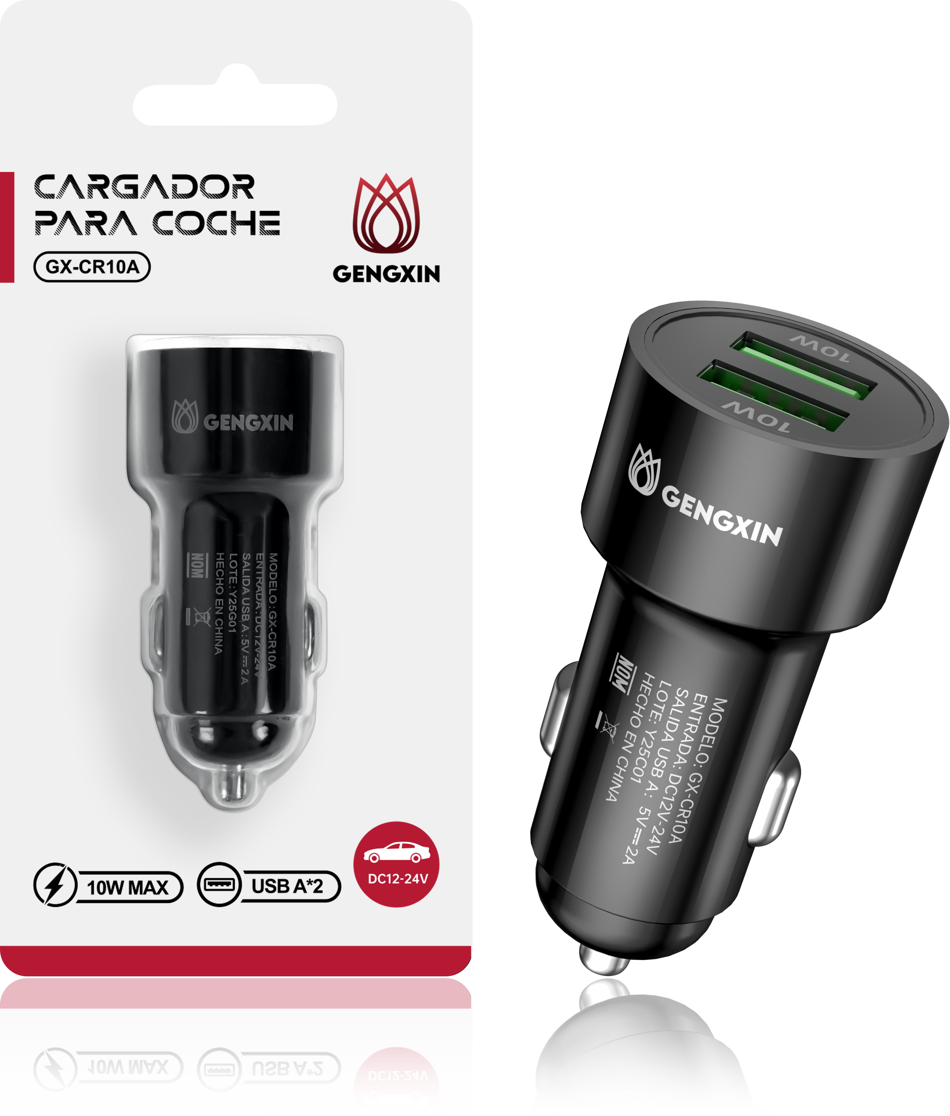 GENGXIN® CARGADOR COCHE-GX-CR10A- (Sólo para exhibición)
