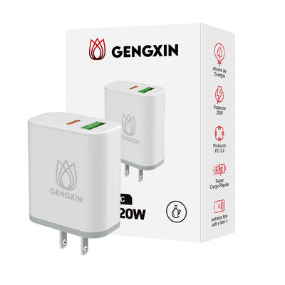 GENGXIN® Cargador de carga rápida de 20W-Tipo C Y USB