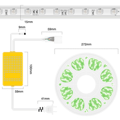 GENGXIN® Tira de LED Flex Manguera RGB 110V 5050/60P - 25M