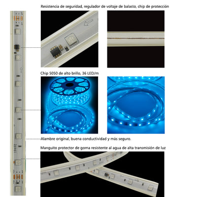 GENGXIN® Tira De LED Flex Manguera Rayo 24V 5050/36P 25Mts