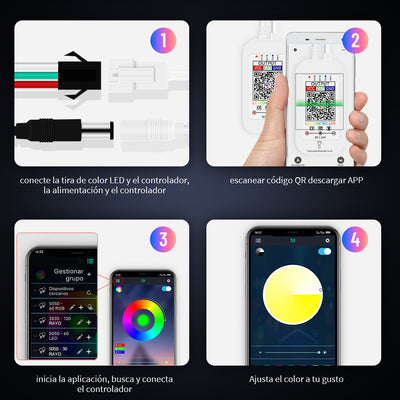 GENGXIN™ Controlador APP Bluetooth Tira de LED Rayo 2 Salidas